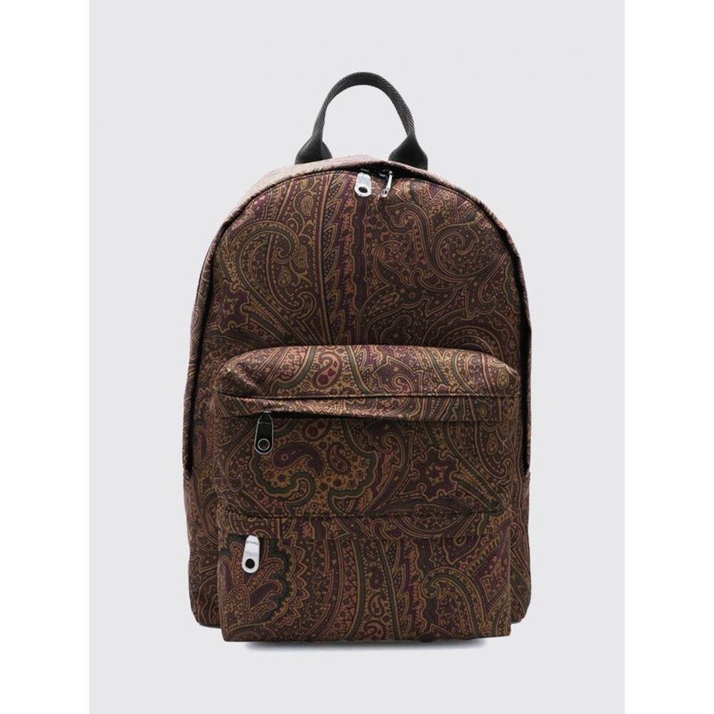 Etro Men Etro Arnica Paisley Print Nylon Backpack With Pegaso Logo